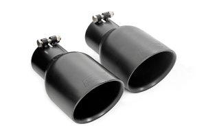 Jeep Wrangler Performance Exhaust - Dual Outlet - Rough Country - Dual-Outlet, Chambered Muffler - Matte Black - '07-'10